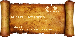 Kürthy Marianna névjegykártya